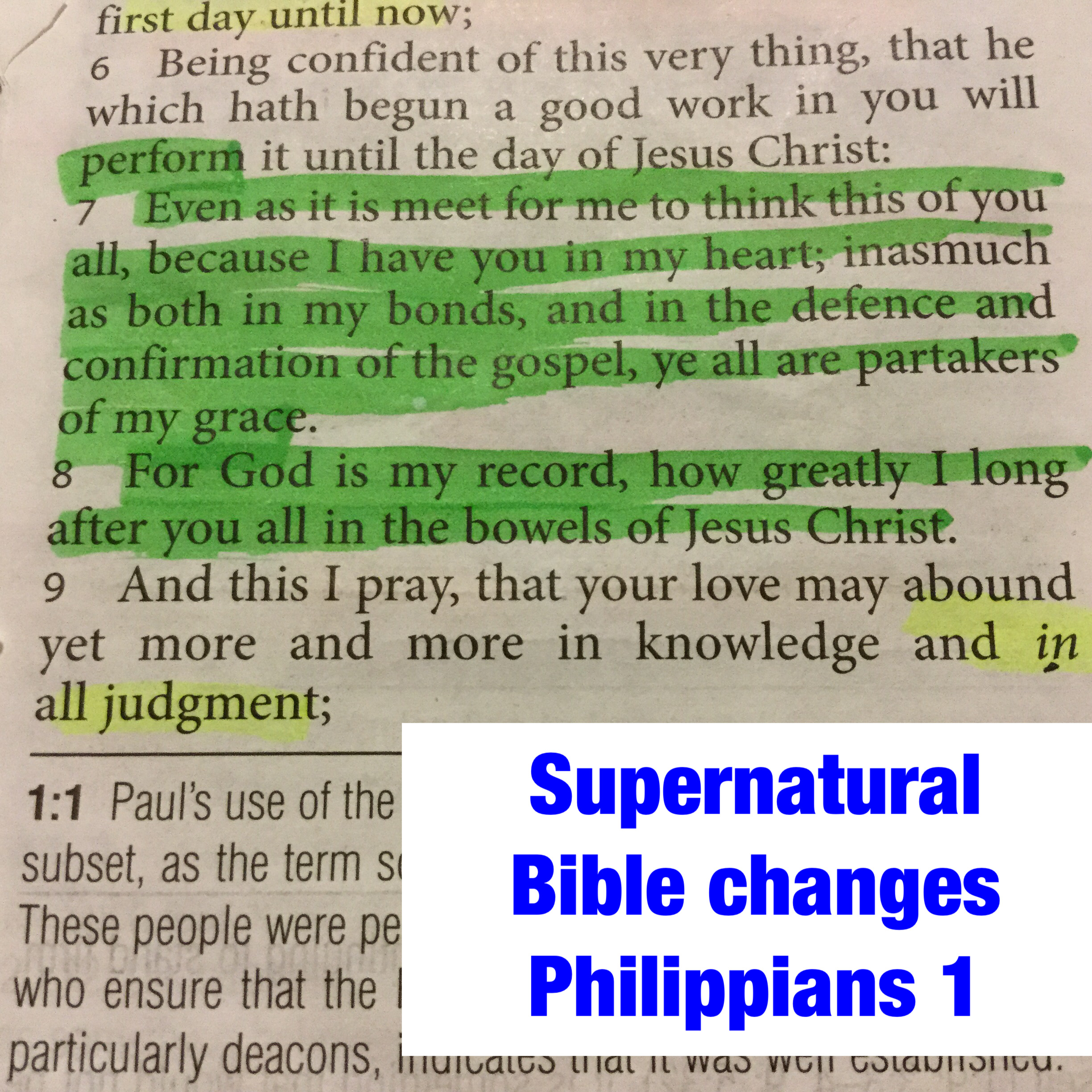 Bible change documentation